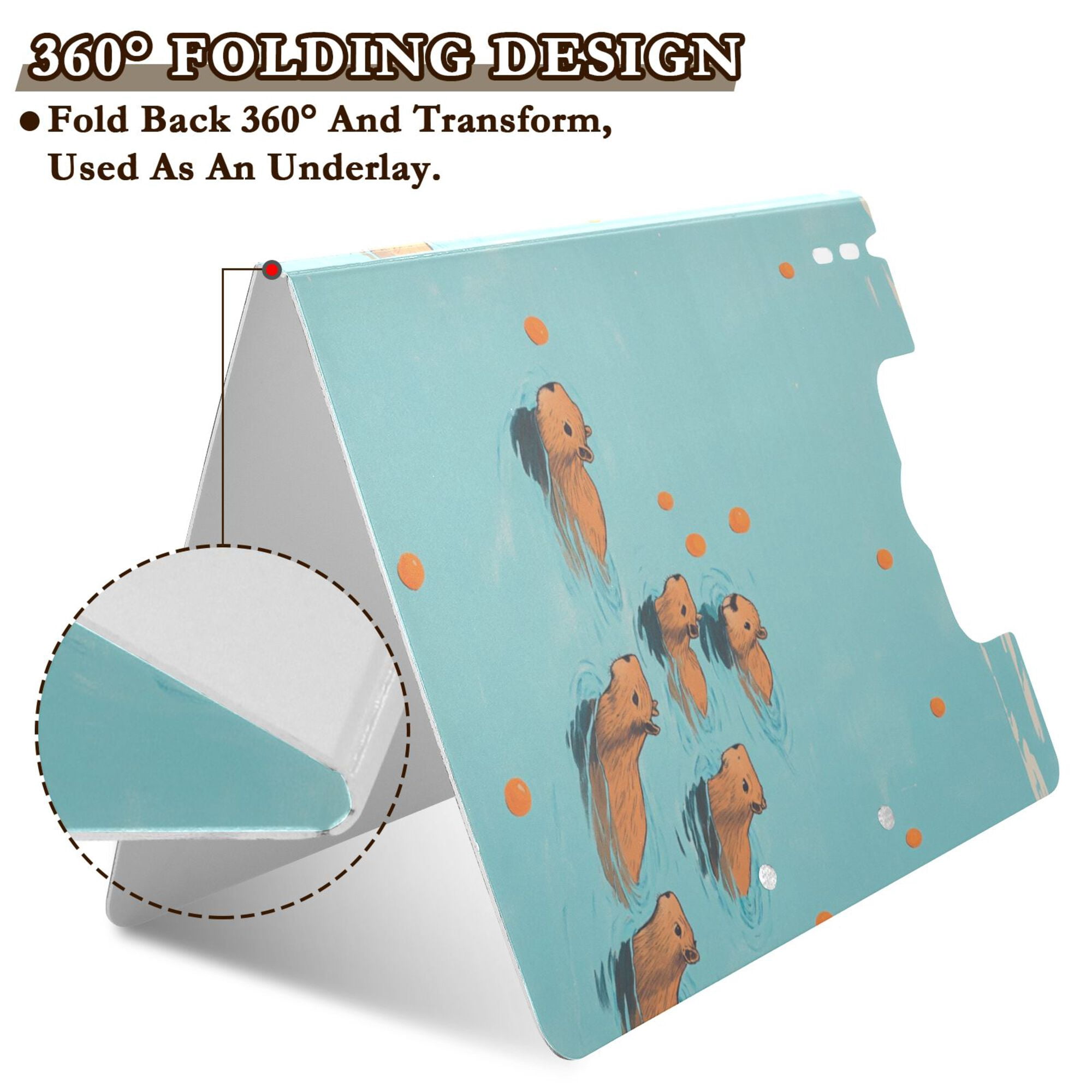 FORMRS A4 Clipboard Folder with Pen Holder Horizontal Foldable School Office Binder, Capybara Splash