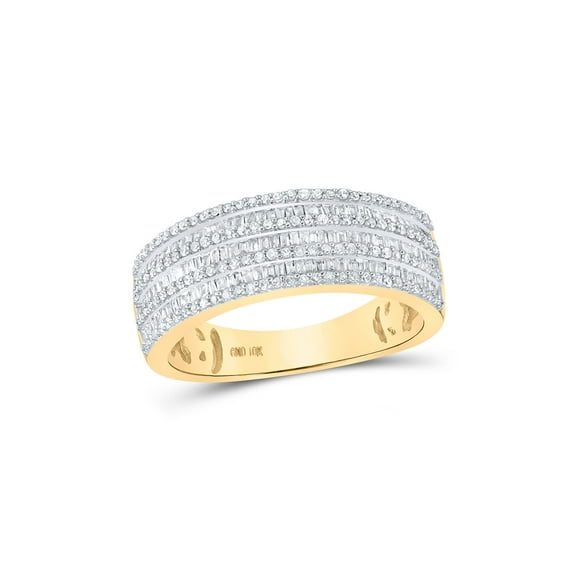 10kt Yellow Gold Mens Baguette Diamond Band Ring 3/4 Cttw