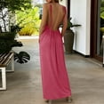 thumbnail image 4 of Horkkom Backless Dresses for Women Sleeveless Solid Color Summer Dresses Flowy Casual Daily Maxi Dresses, S-2XL, 4 of 9