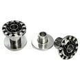 thumbnail image 4 of Pair of Surgical Steel Screw Fit Ear Plug with Black & Clear CZ Gems, 4 of 11