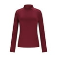 thumbnail image 4 of BLTIBY Women's 2 Piece Sets Long Sleeve Casual Outfits Turtleneck Slim Top Maxi Skirt Flowy Dresses Matching Sets with Pockets Red M, 4 of 9