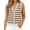 Brown, variant on Women'S Knit Striped Vest Sleeveless Button Down Cardigan Short Cropped Sweater Waistcoat Pink M