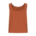 thumbnail image 5 of Conairie Womens Workout Tank Tops Solid Color Crop Linen Blend Scoop Neck T Shirt Casual Sleeveless Blouses Summer Work Shirts Orange XXXL, 5 of 7