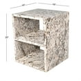 thumbnail image 6 of Sloane 20" Modern Natural Marble Handmade Rectangular 2-Shelf End Table, Beige/Dark Taupe, 6 of 9