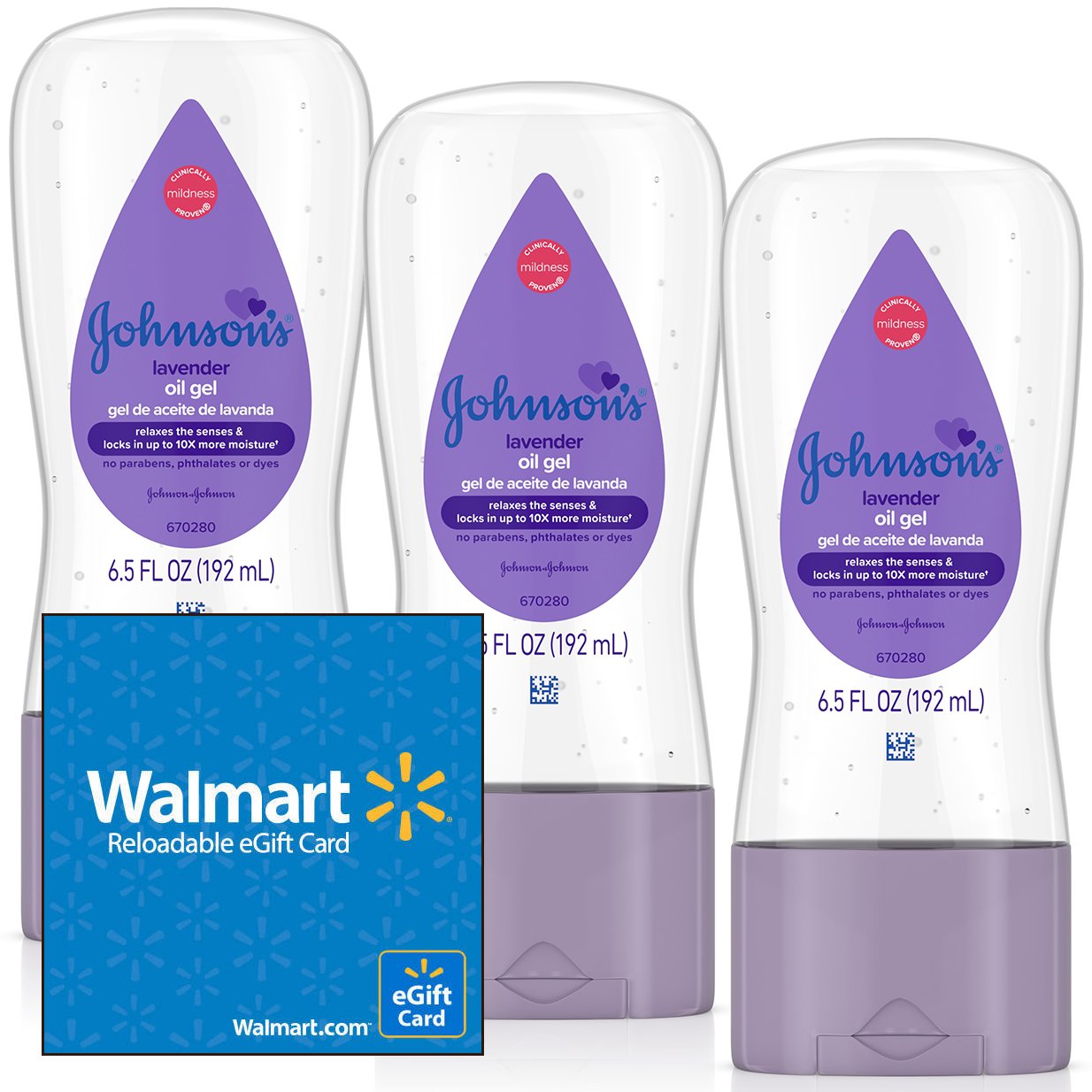 Buy 3 Johnson's Baby Oil Gels with Lavender, Get a $5 Gift Card Free