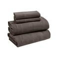 thumbnail image 2 of Superior Solid Flannel Cotton Sheet Set, Split top King, Charcoal, 2 of 10
