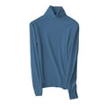thumbnail image 4 of Valueadd Clothing Thermal Underwear Top New Internal Turtleneck Sweater Women Autumn And Winter Pile Collar Elastic Bottom Shirt Slim Knitted Top Blue XL, 4 of 4