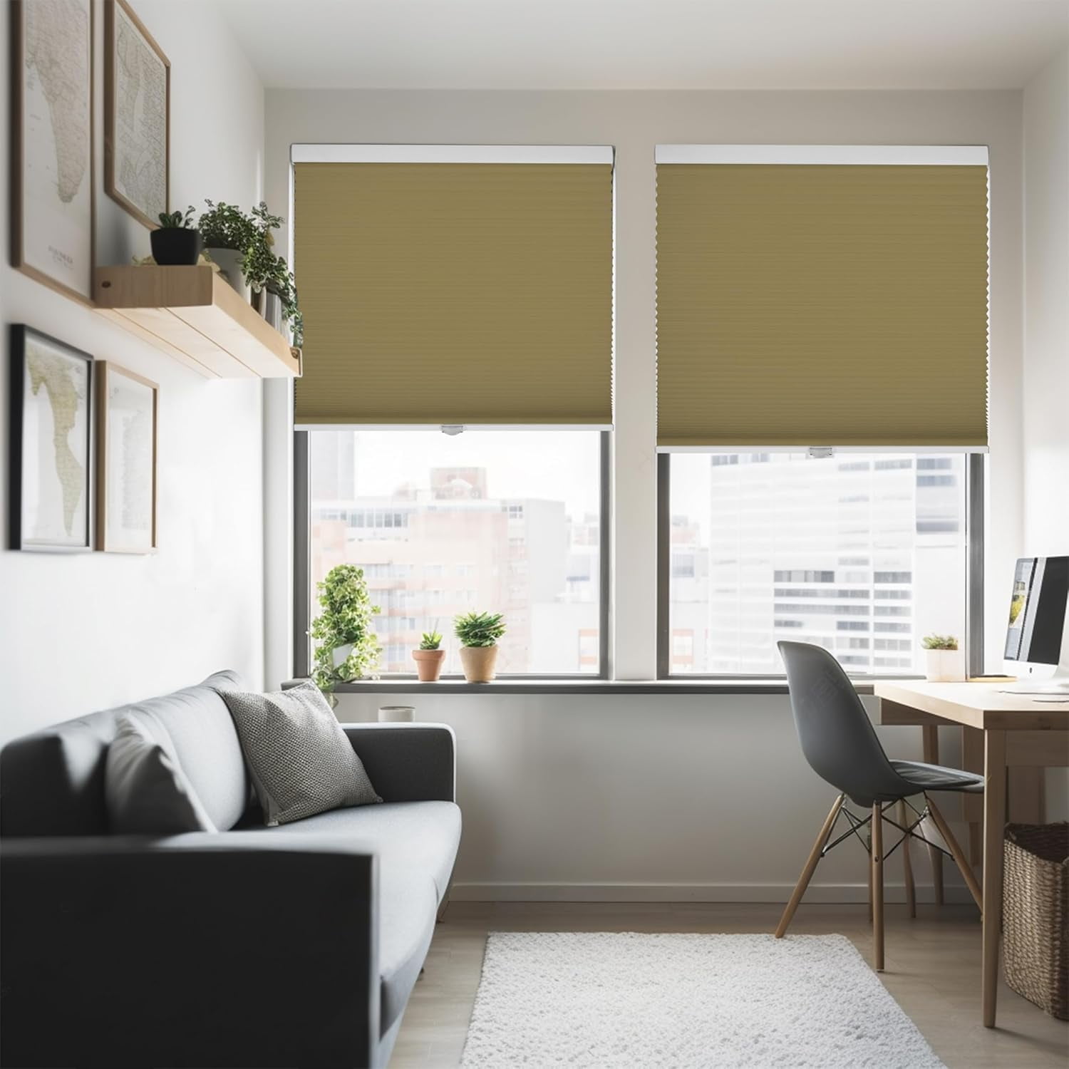 Chicology Khaki Cordless Blackout Cellular Shades 66.5 in. W x 72 in. L
