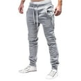 thumbnail image 2 of Styesk Men's Pants Men's Solid Color Drawstring Fashionable Casual Pants Full Length Pants, 2 of 6