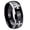 Black 2 Tone Polish Edge, variant on 4 Maltese Cross Concave Black Tungsten Men Ring 10MM
