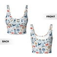 thumbnail image 5 of Fotbe Watercolor Nautical Pattern Womens' Sports Bra Longline Wirefree Padded with Medium Support Sports Moisture-Wicking Workou Vest,Tank Top-XX-Large, 5 of 9