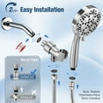thumbnail image 6 of Doulami Shower Head Handheld Showerhead 10 Spray Modes High Pressure Shower Heads with 60" Stainless Steel Hose & Mount, 6 of 10