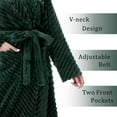 thumbnail image 3 of Enwphrey Green Women Robe Soft Cozy Warm Bathrobe Ladies Long Fleece Plush Comfy Spa Housecoat Lightweight Robe for Women(L/XL,Green), 3 of 6