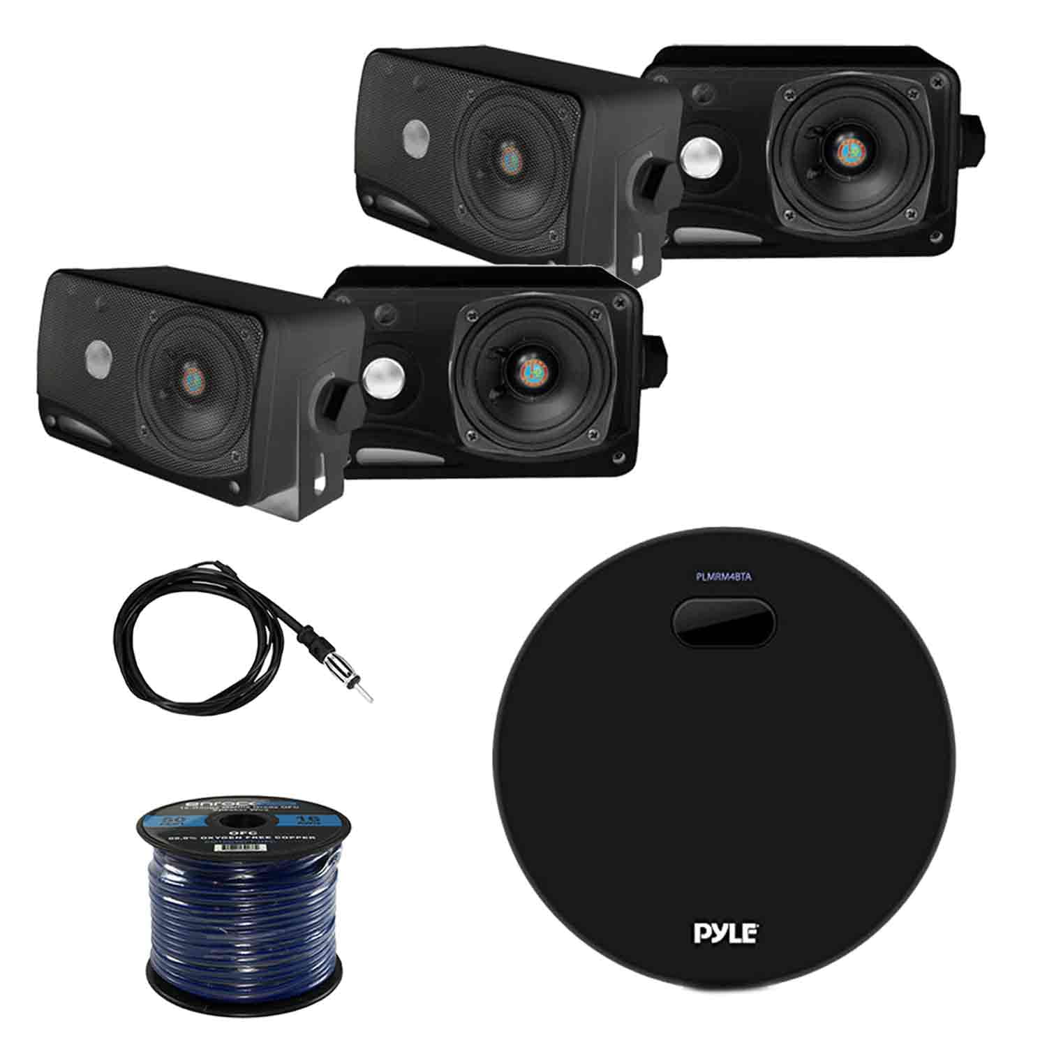 Pyle Marine Bluetooth Water Resistant Amplifier Receiver with Pyle