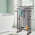 thumbnail image 6 of 40" H Free Standing Towel Rack, 3 Tier Alloy Steel Stand with Basket, Blanket Drying and Display Rack for Oversized Bath Towels Bathroom Accessories, Next to Tub or Shower, 6 of 7