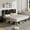 BLACK, variant on Farmhouse King Size Bed Frame with Move Storage Headboard & 2 Drawers, Platform Bed Frame with 3-in-1 Charging Station, Upholstered Bed Frames with Metal Slats Support