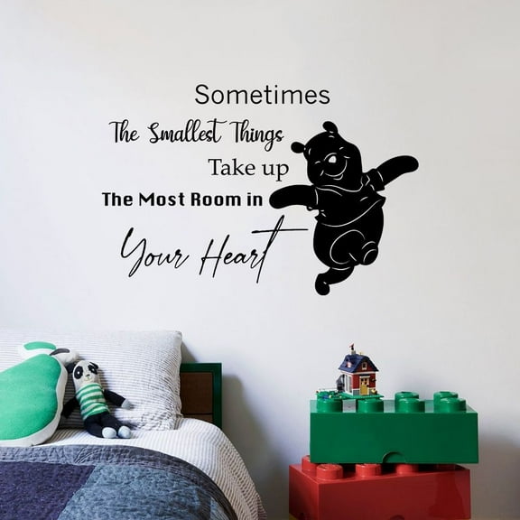 Most Room In Your Heart Winnie the Pooh Quote Positive Life Inspiration Quotes Saying Wall Art Sticker Designs Vinyl Stickers For Home House Walls Rooms Windows Bedroom Decoration Size (18x20 inch)