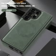 thumbnail image 3 of Magnetic For Samsung Galaxy S24 FE Phone Case,Compatible with Mag-Safe,Military Grade Drop Protection,Classic PU Leather Shockproof Ultra Slim Anti-fall Thin Fit Rugged Phone Case,Green, 3 of 7
