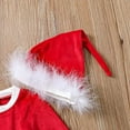 thumbnail image 3 of StylesILove Toddler Little Girls Long Sleeve Red Velvet Faux Fur Santa Claus Christmas Dress & Hat 2pcs Holiday Dressy Outfit (12 Months), 3 of 8