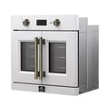 thumbnail image 3 of Forno Asti 30-Inch French Door Electric Wall Oven in White & Antique Brass, 3.68 cu. ft. True Convection, 3,600W, Air Fry, Sous Vide, Self-Clean, 3 of 10