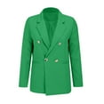 thumbnail image 4 of Breezora Women's Tailored Lapel Jacket Long Sleeve Career Coat Modern Office Wear With Functional Pockets XL Size Green, 4 of 9