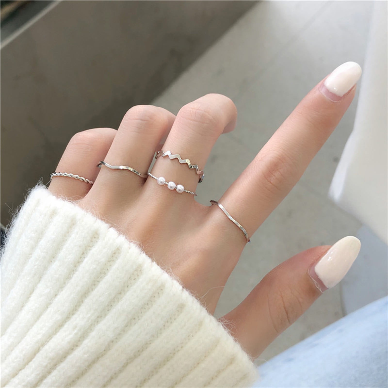 6pc Gold / Silver Stackable Mid Midi Finger Ring Set Size Small boho  beautiful | eBay