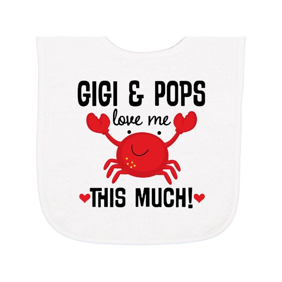 Inktastic Gigi and Pops Love Me Grandchild Baby Terry Cloth Bib