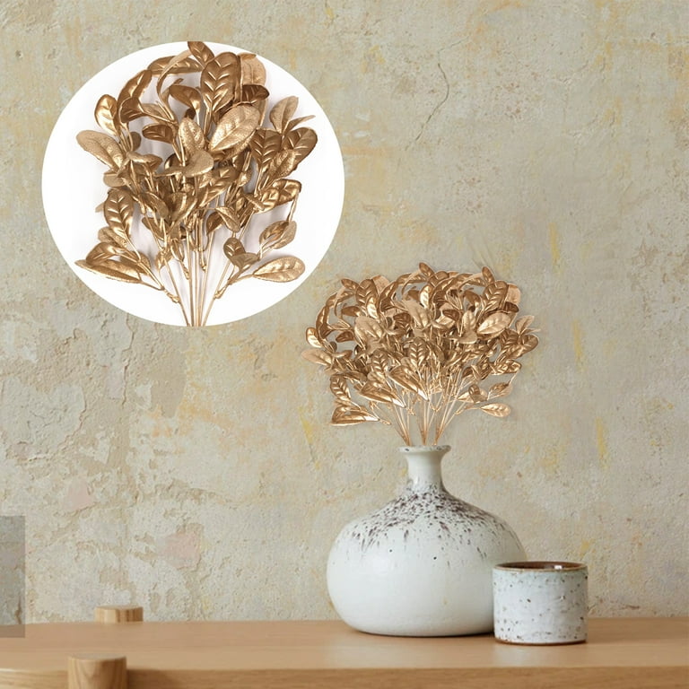 Artificial Leaves Ornaments Simulation Flower Leaf Plastic Home Decor  Golden Bouquet