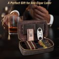 thumbnail image 3 of Travel Cigar Humidor Case Leather Portable Cigar Case kit with Cigar Lighter,Cigar Cutter,Humidifier Dropper,Cedar Wood Tray for 5 Cigars,Cigar Set Gifts for Men Father Husband, 3 of 6