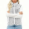 thumbnail image 2 of ZUKMRJPC Womens Checkered Fleece Vest Lightweight Stand Collar Zip Up Sleeveless Jacket Casual Fall Winter Warm Comfy Regular Fit Plaid Gilet, 2 of 7