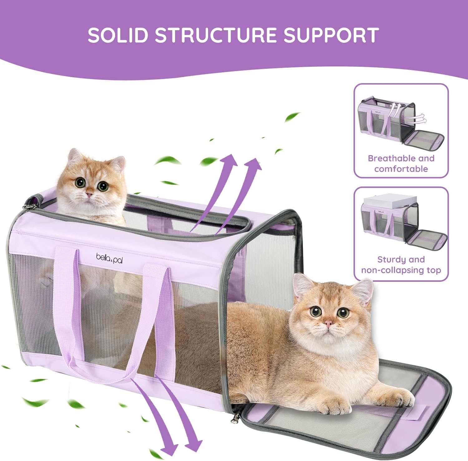 Bella & Pal Airline-Approved Pet Carrier, Lilac Mist photo 5