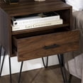 thumbnail image 5 of Croft Mid-Century Modern Metal Hairpin Leg 1-Drawer End Table Set in Dark Walnut, 5 of 7