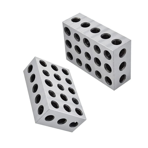 ALL-CARB 1Pair 2-4-6 Blocks 23 Holes Matched Pair Hardened Steel Precision Fit for Milling Machine