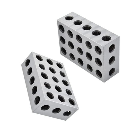 

ALL-CARB 1Pair 2-4-6 Blocks 23 Holes Matched Pair Hardened Steel Precision Fit for Milling Machine