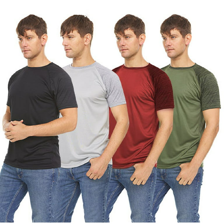 Ung forgænger cykel Men's Dri Fit Performance Shirts - Athletic Moisture Wicking T-shirts- Gym  shirts (4 Pack) up to Size 3X - Walmart.com