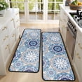 thumbnail image 4 of Kitchen Rugs Sets Of 2,Blue Ethnic Mandala Pattern Anti Fatigue Kitchen Mat Rugs Non Slip Washable,Decorative Kitchen Floor Mats for Kitchen,Sink,Laundry,17"x47"+17"x47", 4 of 5
