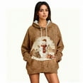 thumbnail image 5 of GuzomFashion Womens Christmas Snowman Hoodie - 100% Polyester Oversized Warm Fleece, Multicolor Festive Holiday Wear S-XXL,Size M, 5 of 7