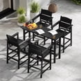 thumbnail image 3 of FOOWIN Outdoor Bar Table and Chairs Set, Adirondack Bar Chairs Set of 2 and Bar Height Table, All Weather HDPE Bar Height Patio Set, Black, 3 of 8