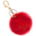 thumbnail image 1 of Soft Artificial Fur (Red) Rabbit Keychain Pompom Ball Fluffy Keychain Suitcase Backpacks Accessories Charm for Women Girls, 1 of 5