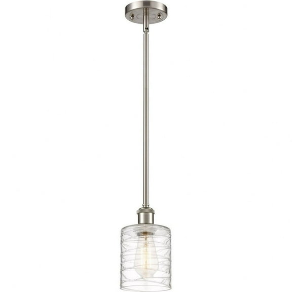 516-1S-SN-G1113-LED-Innovations Lighting-Cobbleskill - 1 Light Mini Pendant In Art Nouveau Style-8 Inches Tall and 5 Inches Wide Brushed Satin Nickel