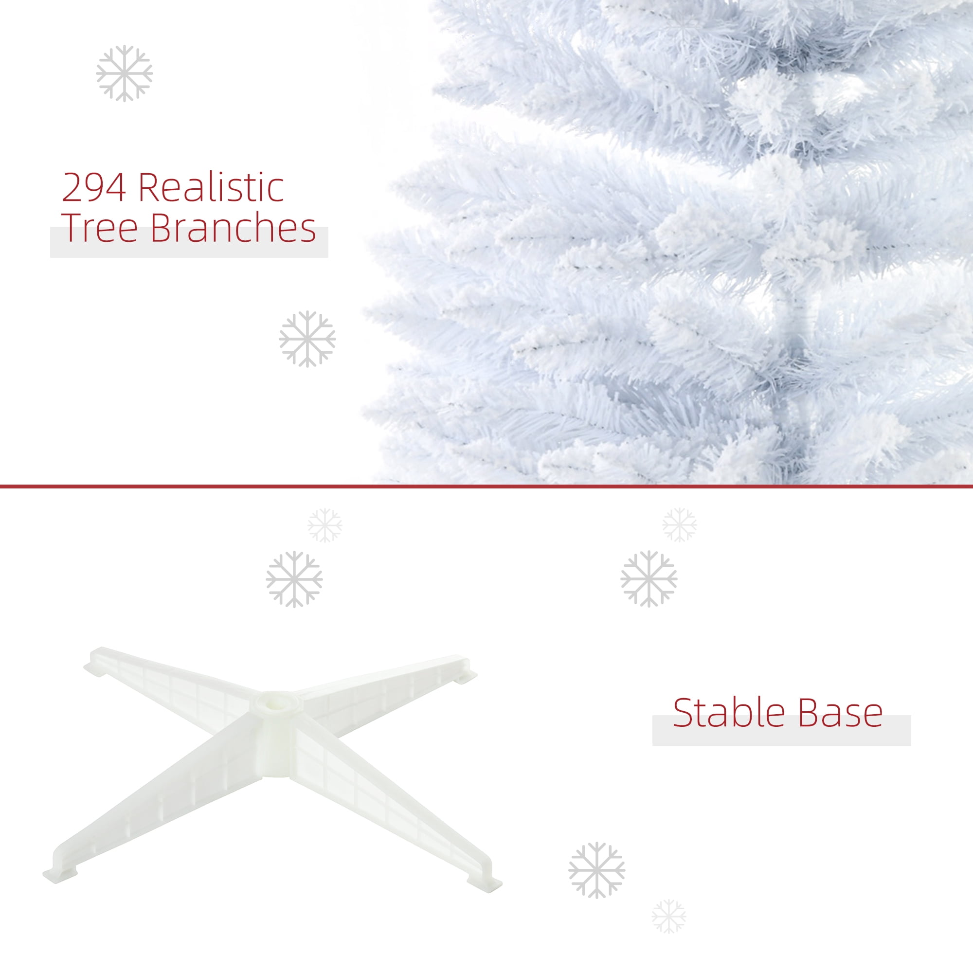 5ft Unlit Snow Flocked Pencil Christmas Tree 294 Tips Flame Retardant Small Space Holiday Decor