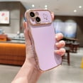 thumbnail image 2 of For iPhone 13 Case,for Women Girls Soft Cute Wave Frame Curly Shape Love Heart Luxury Plating Phone Case,Luxury Slim Plating EdgeCase,Anti-slip Grip,Full camera lens protection,Purple, 2 of 6