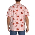 thumbnail image 3 of Fotbe Ladybug With Flower Camisa Estampada de Manga Corta para Hombre, Casual de Verano, Estilo Playero, Sin Arrugas-Large, 3 of 5