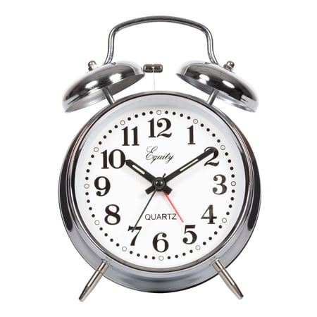 Equity Silver Twinbell Quartz Analog Alarm Clock, 13014