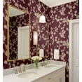 thumbnail image 4 of S4sassy Self-Stick Decorative Wallpaper, Blossom Print Wall Paper, Textured Vinyl Waterproof Contact Paper, Burgundy, 25"x240"inch Removable Renter Friendly Wall Covering For Bedroom, Dining room, 4 of 9