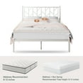 thumbnail image 6 of Amolife Queen Size Vintage Metal Platform Bed Frame with Headboard, White, 6 of 7