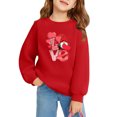 thumbnail image 4 of Spazoro Kids Girls Sweatshirts, Long Sleeve Valentine's Day Heart Print Crew Neck Casual Blouses Tops for Child Girls Red Size 5 T, 4 of 4