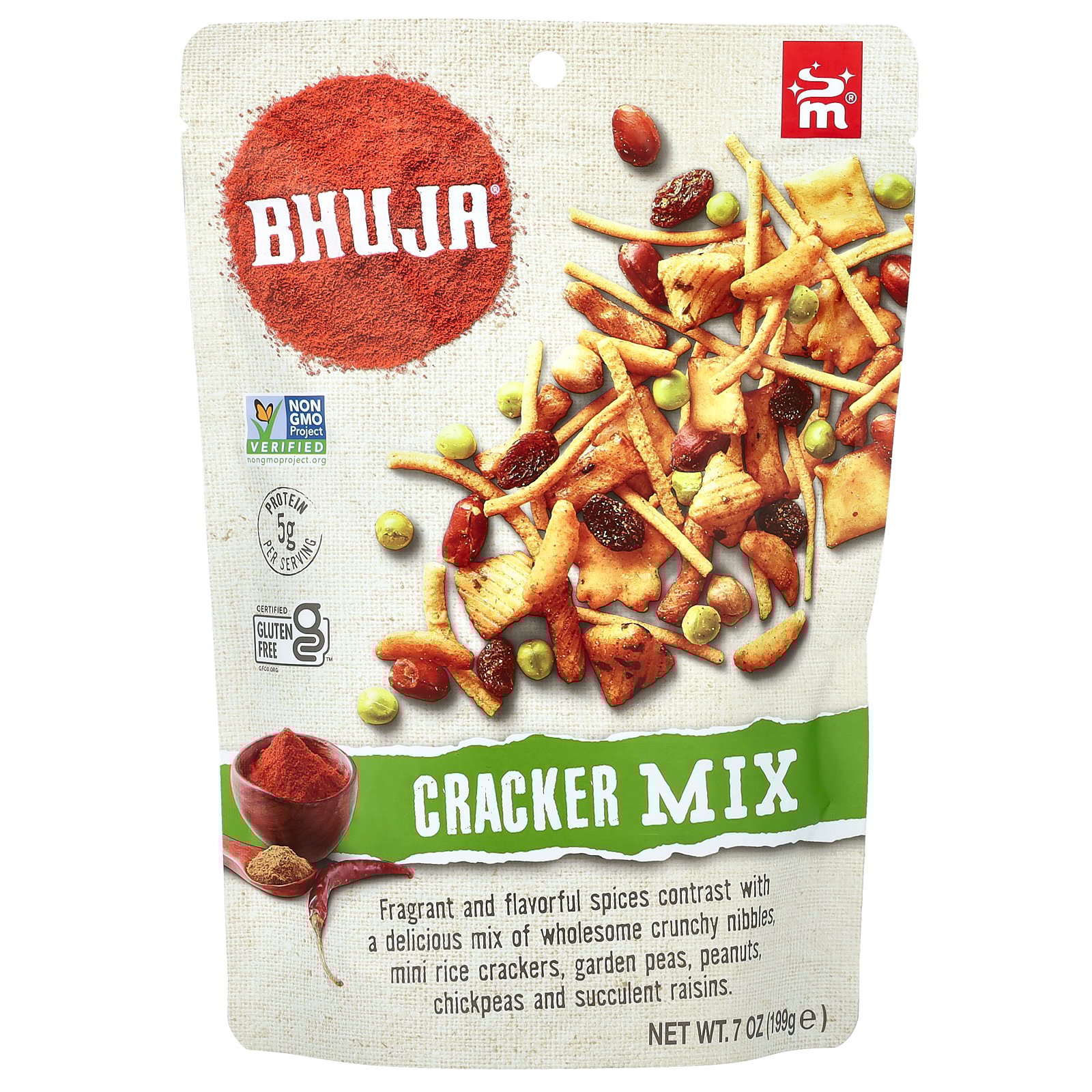 BHUJA Cracker Mix, 7 Ounce Bag