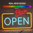thumbnail image 3 of Y YUNHSOM "Bar OPEN" Neon Sign 13 x 8.6 Inch - Ice Blue & Red LED Neon Light, Adjustable Brightness, USB Powered, Window Door Decor for Bar Pub Cafe, 3 of 7