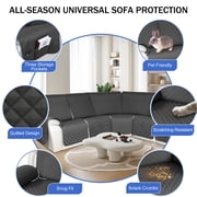 HDCAXKJ 100% Waterproof Reclining Sectional Couch Covers L-Shape Recliner Sofa Cover 5 Seat, Dark Gray